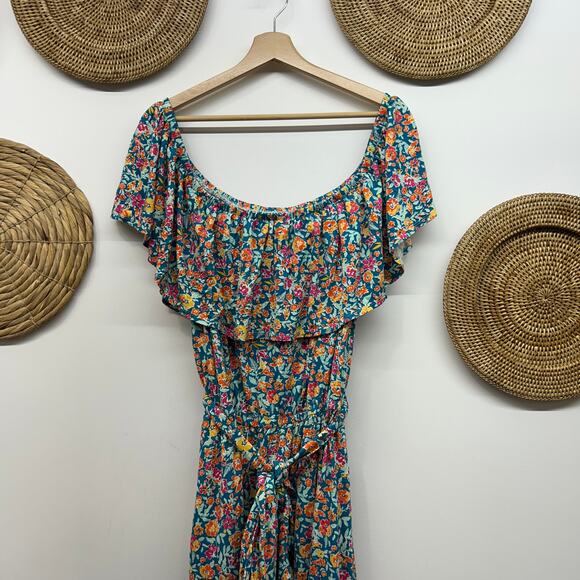 NEW Lane Bryant Convertible Off Shoulder Maxi Dress Plus Size 22/24 Floral Long - Picture 4 of 7